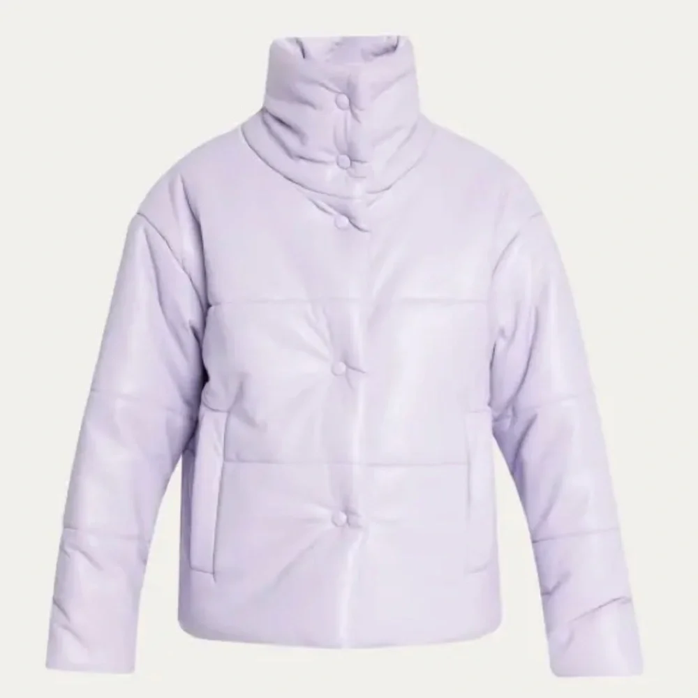 NWOT Nanushka HIDE Vegan Leather puffer jacket Lilac - Picture 2 of 13